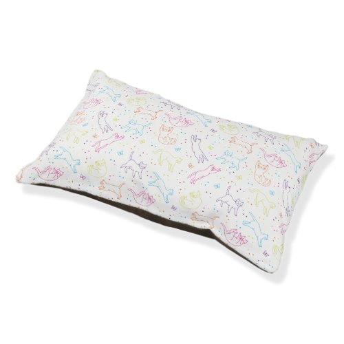Cute happy hand drawn cats bed