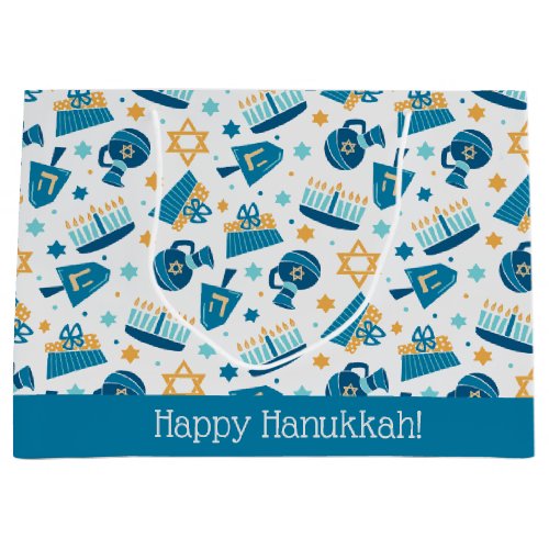 Cute Happy Hanukkah Jumbo Gift Bag