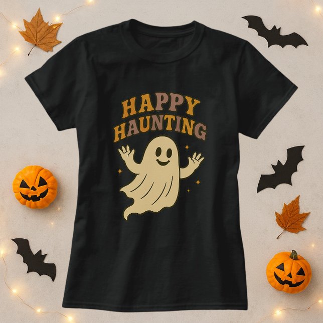 Cute Happy Haunting Ghost Halloween T-Shirt (Creator Uploaded)