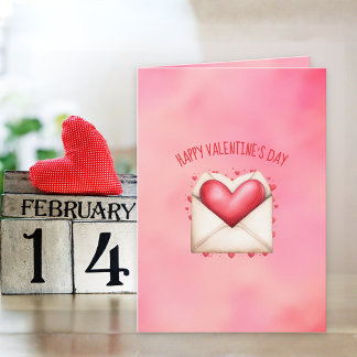 Cute Happy Heart Day Valentine's Day Card