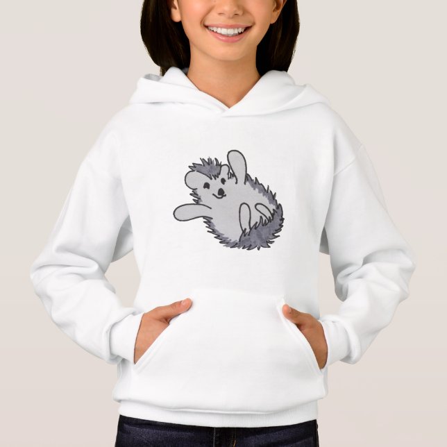 Cute Happy Hedgehog Hoodie (Front)