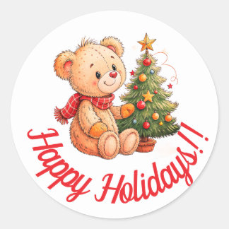 Cute happy holiday stickers