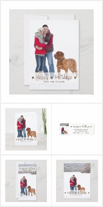 Cute Happy Holidays Holiday Photo Card Collection