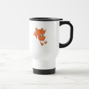 cute happy hopping orange frog travel mug