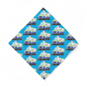 Cute happy ice cream truck cartoon bandana