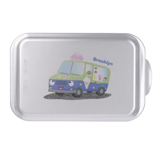 Cute happy ice cream truck cartoon cake pan