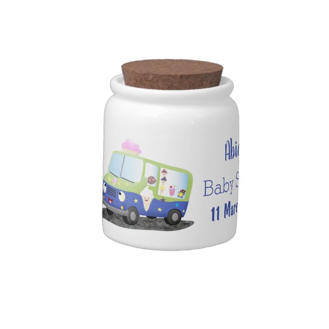 Cute happy ice cream truck cartoon candy jar (Left)