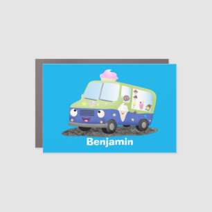 Cute happy ice cream truck cartoon car magnet