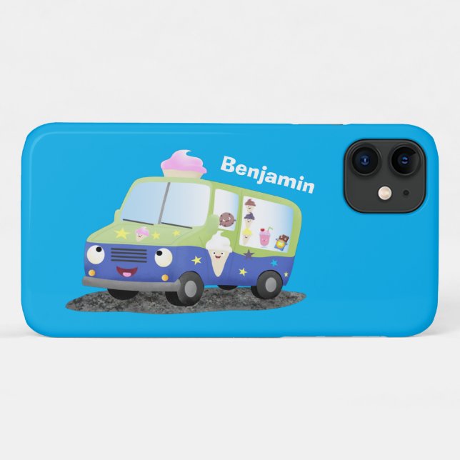 Cute happy ice cream truck cartoon Case-Mate iPhone case (Back (Horizontal))