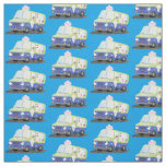 Cute happy ice cream truck cartoon  fabric