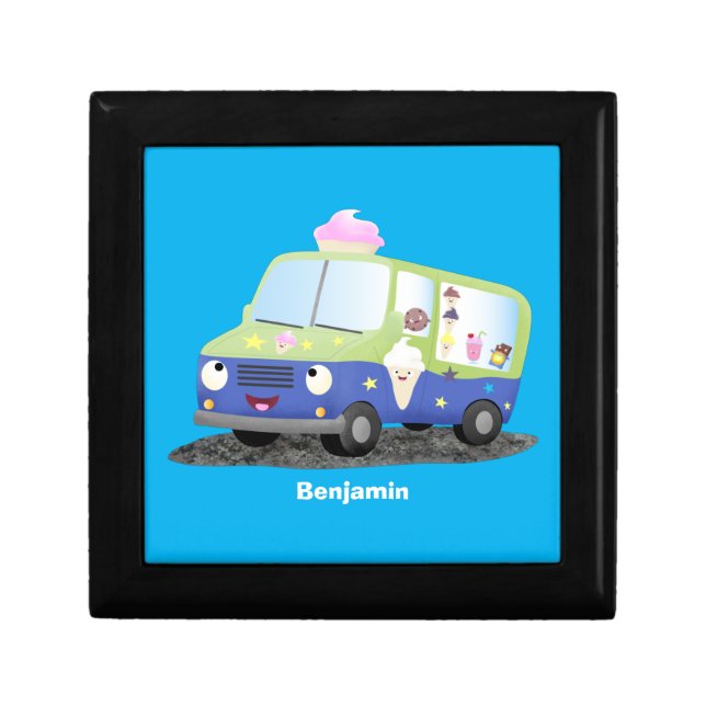 Cute happy ice cream truck cartoon gift box (Front)
