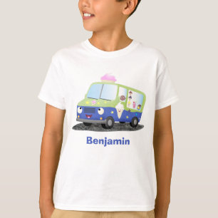 Cute happy ice cream truck cartoon T-Shirt