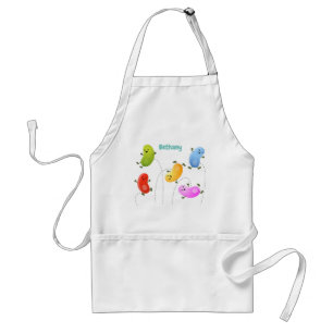 Cute happy jellybeans jumping cartoon illustration adult apron