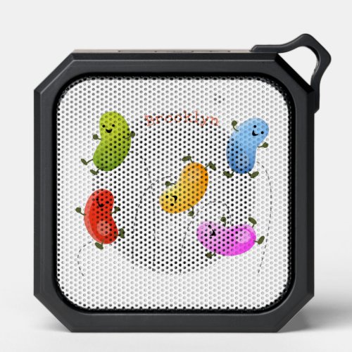 Cute happy jellybeans jumping cartoon illustration bluetooth speaker