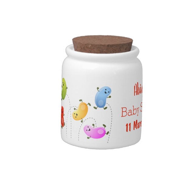 Cute happy jellybeans jumping cartoon illustration candy jar (Left)