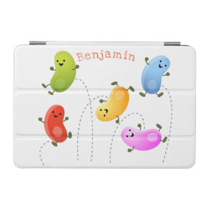 Cute happy jellybeans jumping cartoon illustration iPad mini cover