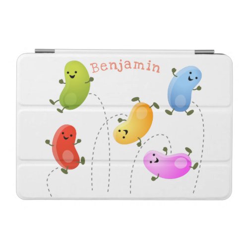 Cute happy jellybeans jumping cartoon illustration iPad mini cover