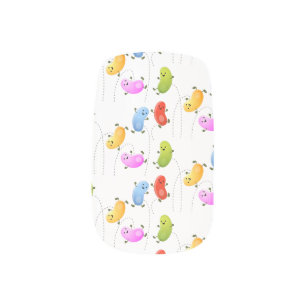 Cute happy jellybeans jumping cartoon illustration minx nail art