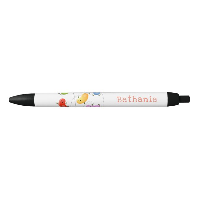 Cute happy jellybeans jumping cartoon illustration pen (Front)