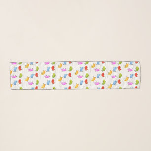 Cute happy jellybeans jumping cartoon illustration scarf