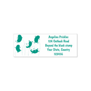 Cute happy jellybeans jumping cartoon illustration self-inking stamp
