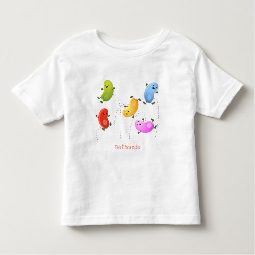 Cute happy jellybeans jumping cartoon illustration toddler t_shirt