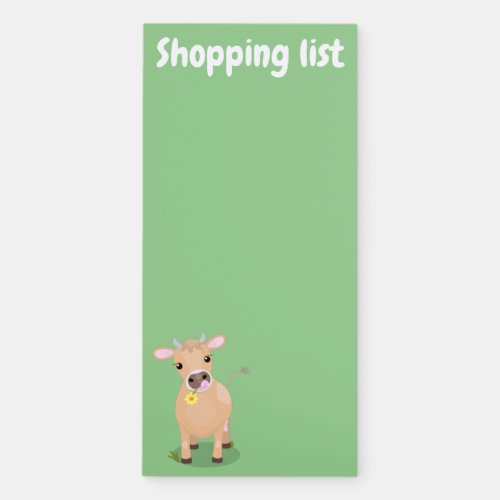 Cute happy jersey cow and flower cartoon magnetic notepad
