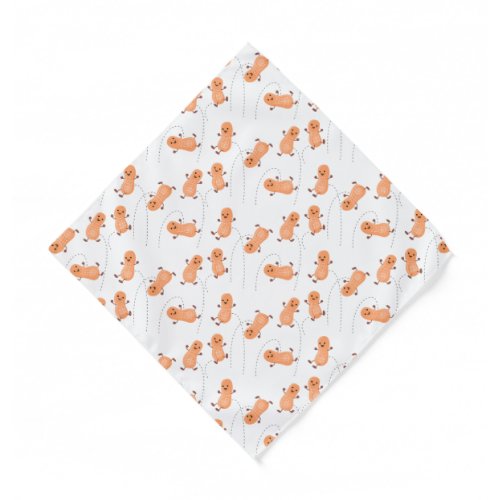 Cute happy jumping peanuts cartoon illustration  bandana