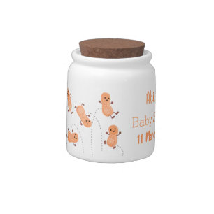 Cute happy jumping peanuts cartoon illustration candy jar