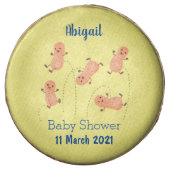 Cute happy jumping peanuts cartoon illustration chocolate covered oreo (Front)