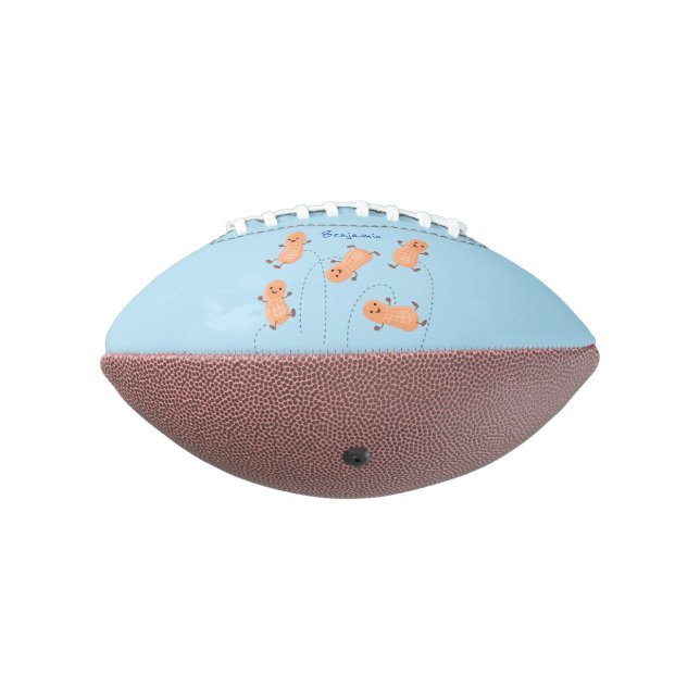 Cute happy jumping peanuts cartoon illustration football (Rotated 270)