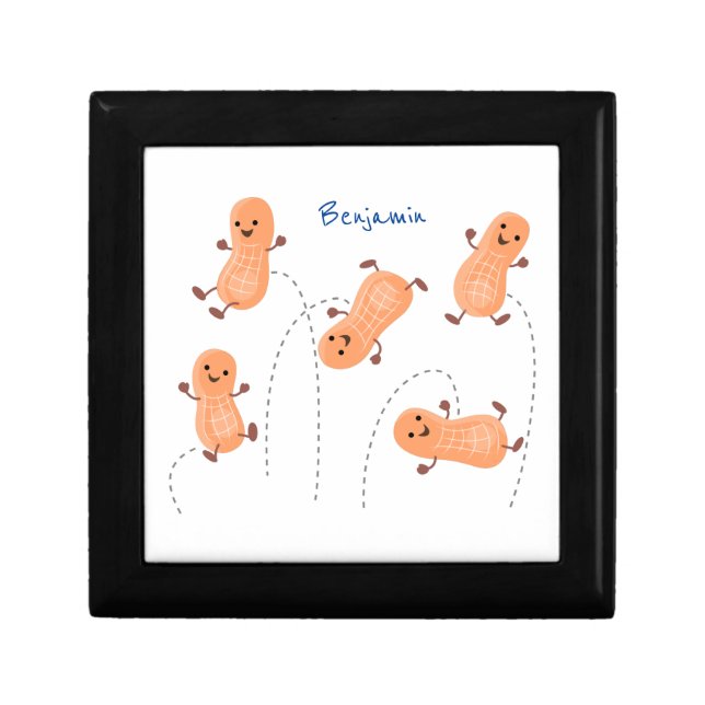 Cute happy jumping peanuts cartoon illustration gift box (Front)