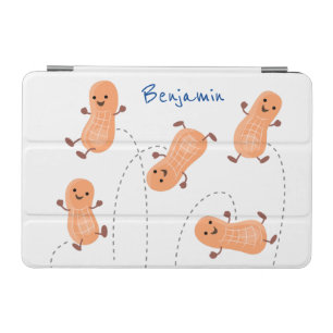 Cute happy jumping peanuts cartoon illustration iPad mini cover