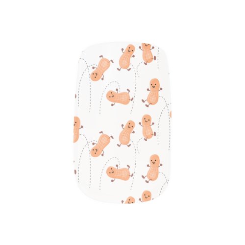 Cute happy jumping peanuts cartoon illustration minx nail art