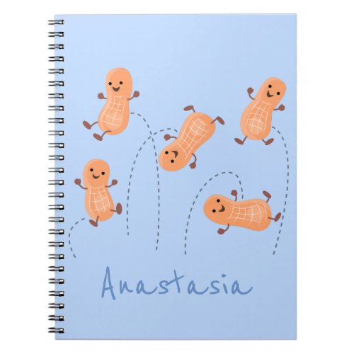 Cute happy jumping peanuts cartoon illustration notebook
