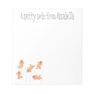 Cute happy jumping peanuts cartoon illustration notepad