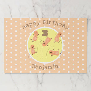 Cute happy jumping peanuts cartoon illustration paper pad