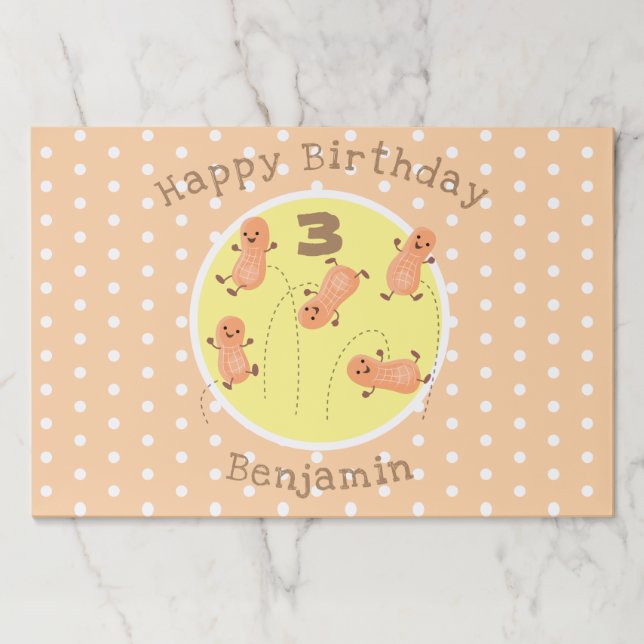 Cute happy jumping peanuts cartoon illustration paper pad (Front)