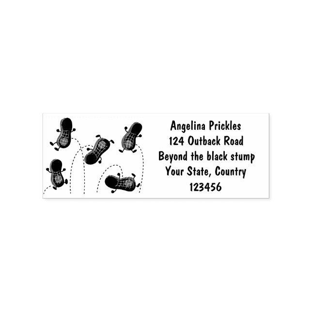 Cute happy jumping peanuts cartoon illustration rubber stamp (Imprint)