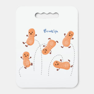 Cute happy jumping peanuts cartoon illustration seat cushion