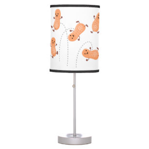 Cute happy jumping peanuts cartoon illustration table lamp