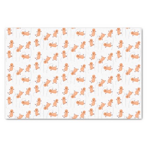 Cute happy jumping peanuts cartoon illustration tissue paper