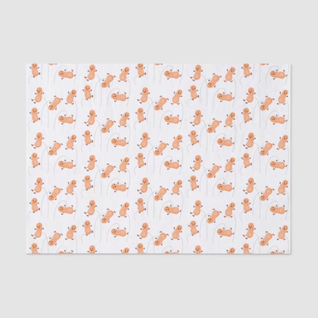 Cute happy jumping peanuts cartoon illustration tissue paper (Front)