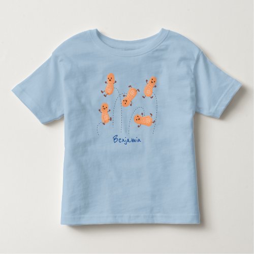 Cute happy jumping peanuts cartoon illustration toddler t_shirt