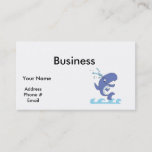 cute happy jumpy whale business card