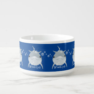 Cute happy kawaii dolphin cartoon bowl