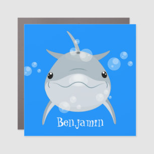 Cute happy kawaii dolphin cartoon car magnet