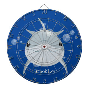 Cute happy kawaii dolphin cartoon dart board
