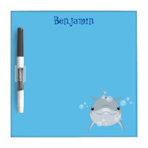 Cute happy kawaii dolphin cartoon dry erase board