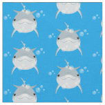 Cute happy kawaii dolphin cartoon fabric